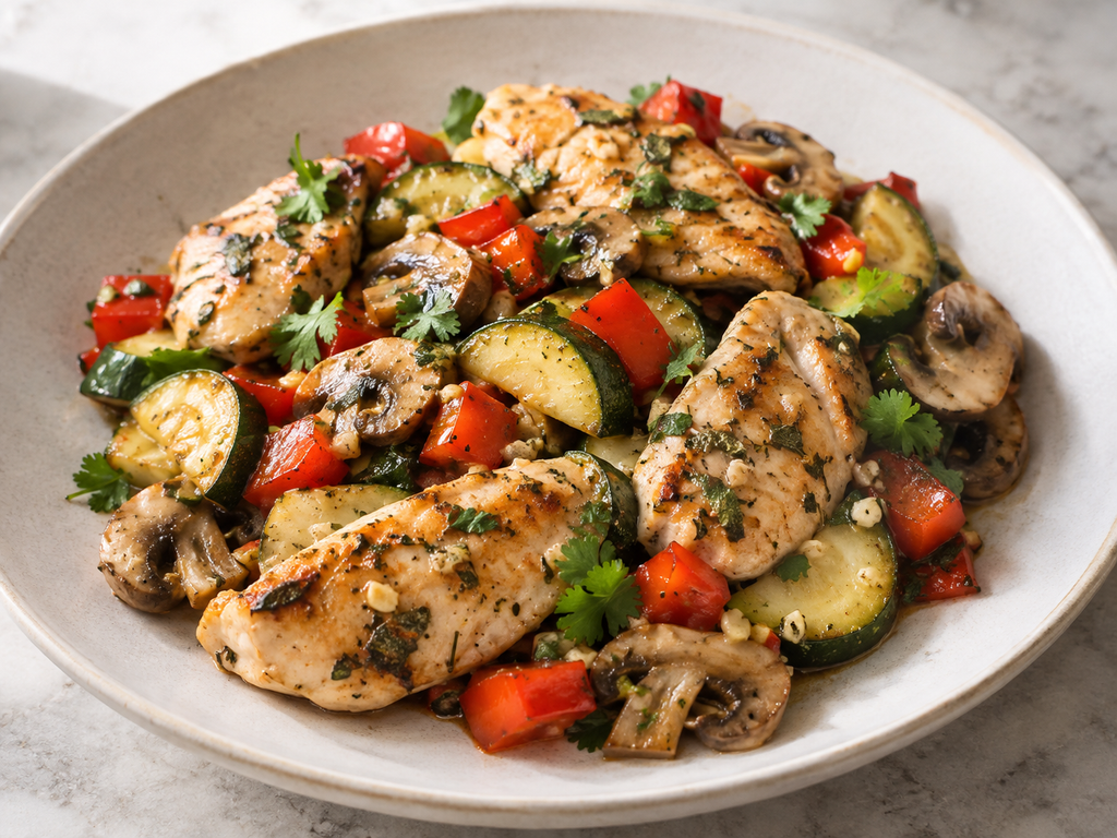 Warm Zucchini, Mushroom & Breakfast Bow