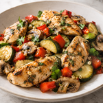 Warm Zucchini, Mushroom & Chicken Breakfast Bowl