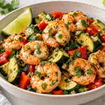 Cilantro Lime Shrimp & Zucchini Bowl