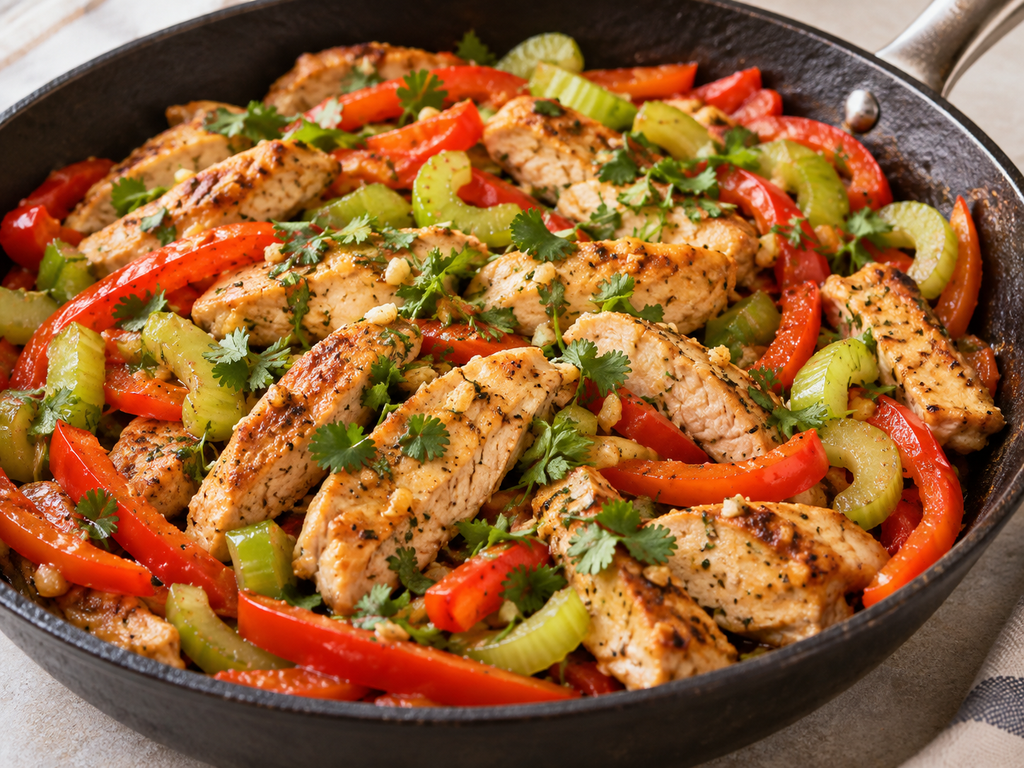 Garlic Chicken & Bell Pepper Skillet