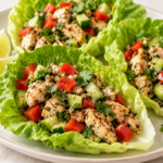 Garlic Chicken & Cucumber Lettuces Wraps