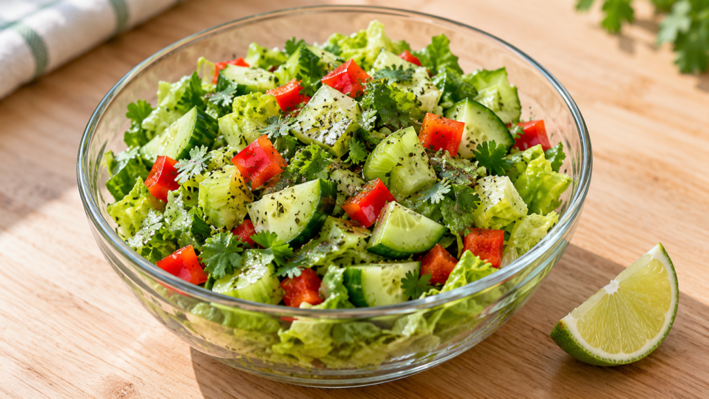 Fresh lime and apple cider veggie salad