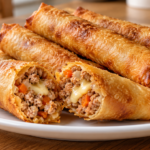 Golden pork lumpia with melty cheese