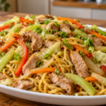 Home-style pork and vegetable pancit