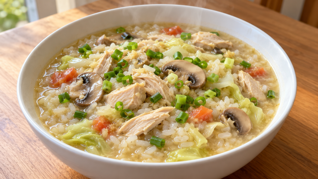 Homemade Filipino Chicken Arroz Caldo