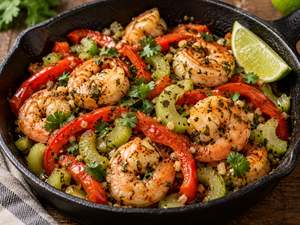 Sage Garlic Shrimp & Bell Pepper Skillet