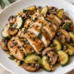 Sage Garlic Chicken with Zucchini & Mushroom